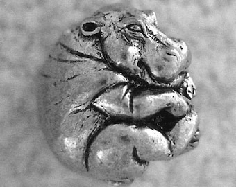 Green Girl Studios Hippo Pewter Bead