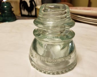 Antique Hemingray no 40 very light aqua no 42 Insulator