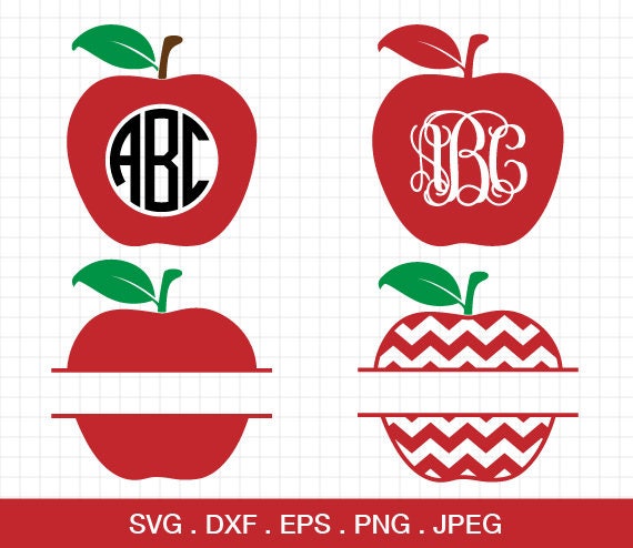 Download Apple SVG, Chevron Apple svg, Apple Monogram svg, Teacher svg file, Back to School SVG, Split ...