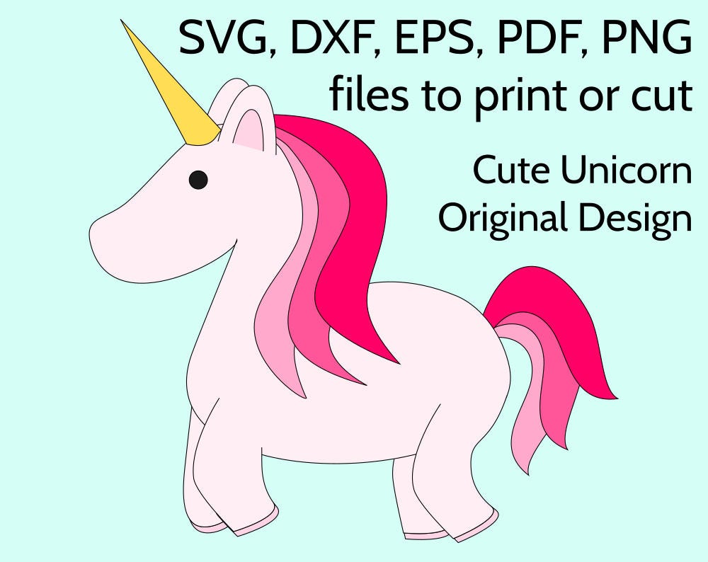 Pink Unicorn SVG file to print or cut with Cricut ...