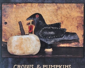 SALE - Crows And Pumpkins - From Blackberry Primitives - 8.00 Dollars