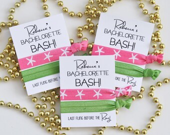 Bachelorette BASH Hair Tie Favors | Last Fling before the Ring | Beach Bachelorette Party | Bachelorette Party Favors | PERSONALIZED | 2ct