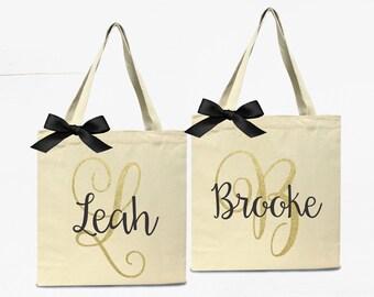 Personalized Bridal Tote Bag, Bridesmaid Tote Bag, Maid of Honor Tote Bag, Monogrammed Tote Bag (BR031) b1