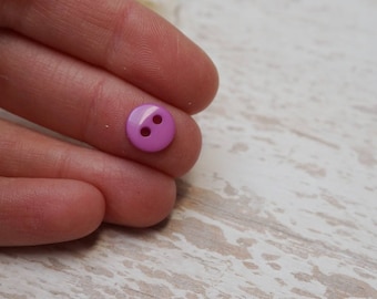 Set of 21 round button plain Pink Purple 2 holes (H58)