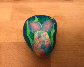 Hand painted mermaid’s tail pebble