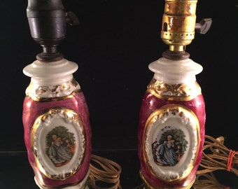 Pair of Vintage Martha White Brass Electric Lamps