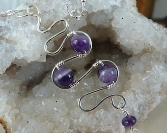 Amethyst Necklace, Amethyst Pendant, Purple Necklace, Amethyst Jewelry, February Birthstone, Sterling Silver Necklace, Silver Necklace