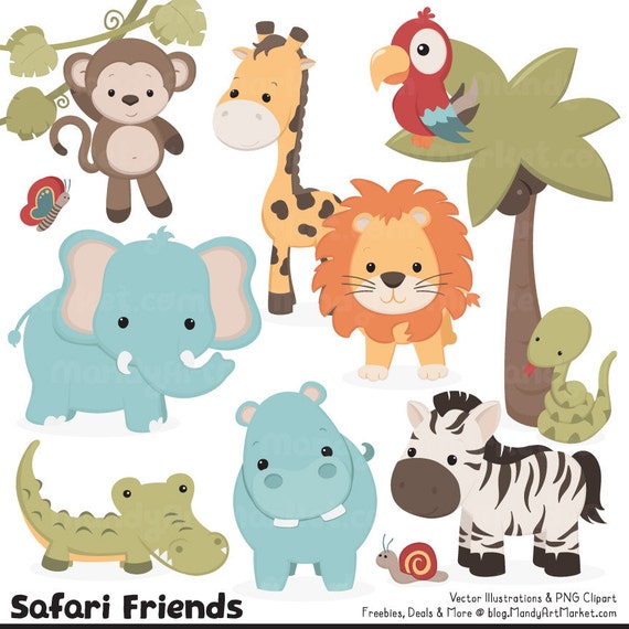 Download Cute Vintage Jungle Animal Clipart Cute Safari Clipart