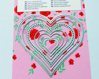 metal frame 6 stencils die cutting and embossing heart embossing cutting and embossing dies