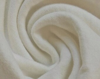 White Bamboo & Organic Cotton Fleece Fabric by the Yard