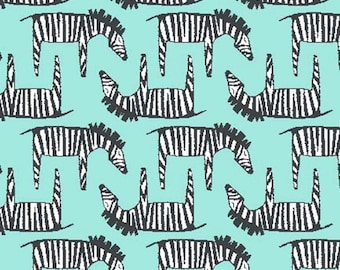 Zebra Aqua For The Trekking Collection By Michael Miller Fabrics