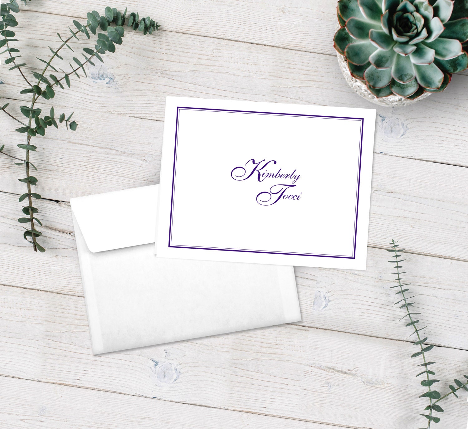 Personalized Note Cards Stationery Set Border Note Cards