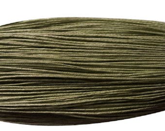 waxed cotton cord 0,7mm olive green dark 10m