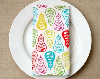 Pear Fabric Napkins - Fabric Dinner Napkins - Set of 2