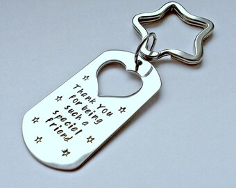 Personalised friend keyring - unique friend gift - friend thank you gift - friend birthday present - friend christmas gift - gift for her