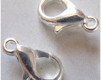 Lot of 5 CLASPS CARABINER 10mm, silver