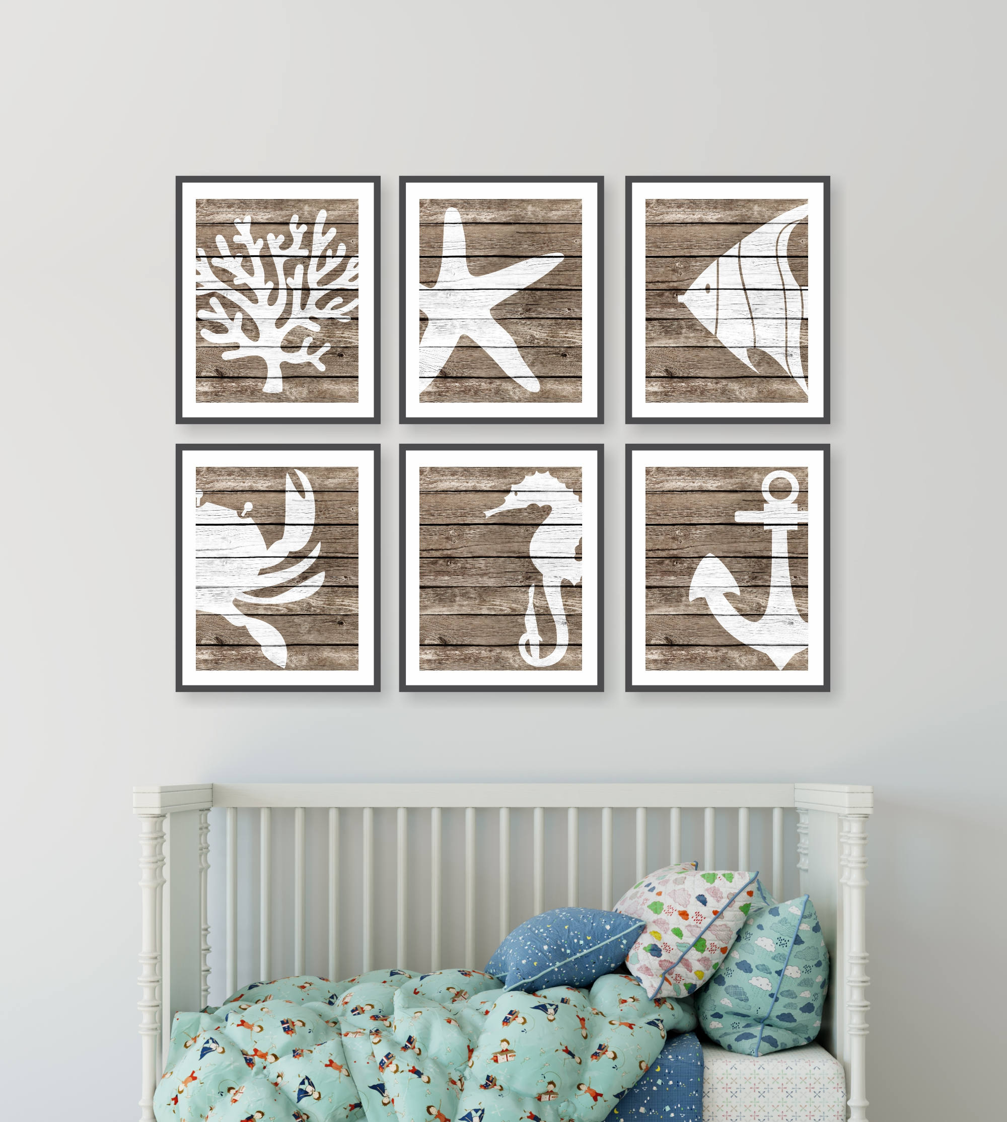 Rustic Nautical Nursery Art Rustic Beach Decor Sea Decor