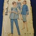 Vintage 50's Butterick #9577 Sewing Pattern Women's Maternity Top Pants Skirt Cute Big Pockets Bust 36"