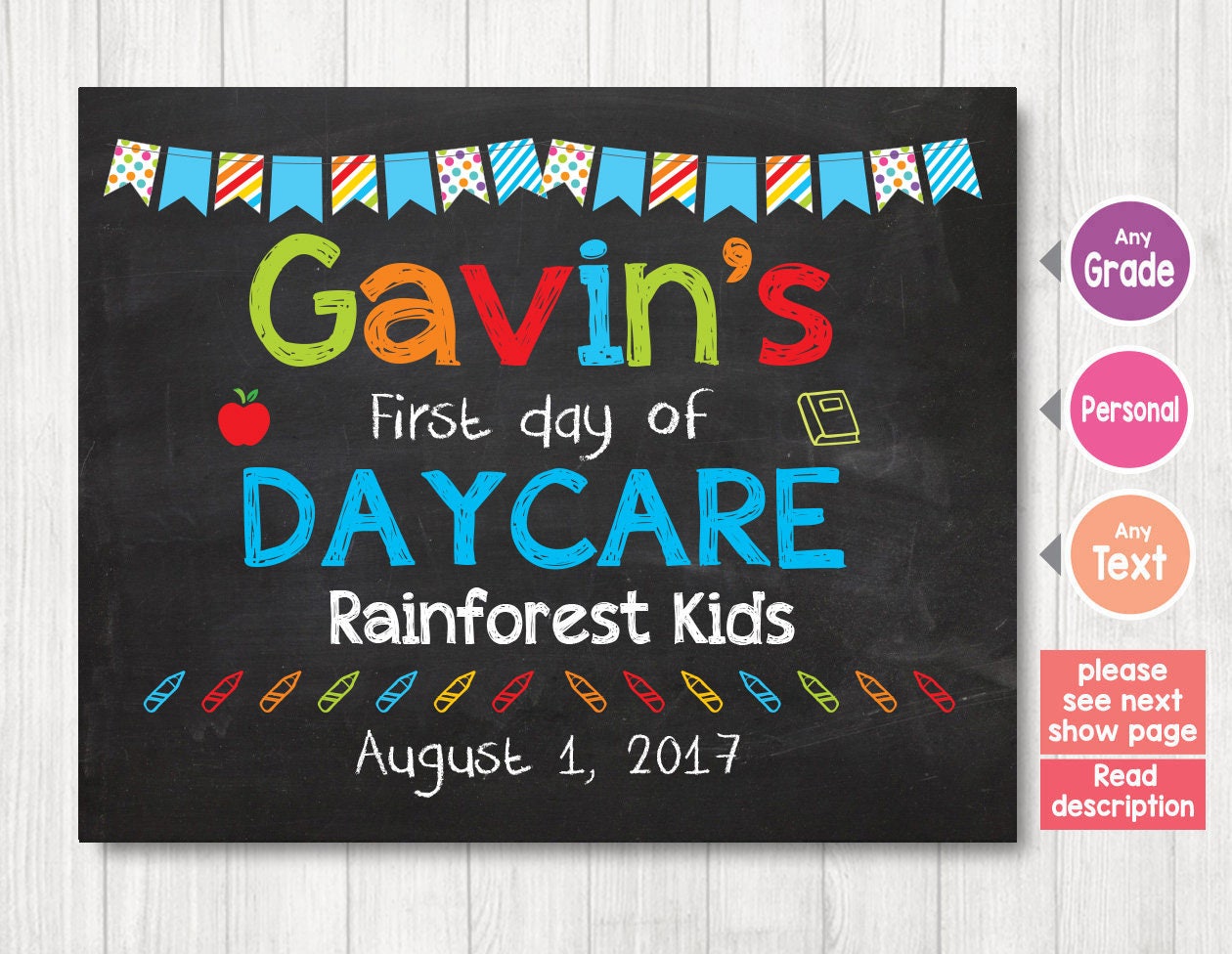 My First Day of Daycare Daycare 1st Day of Daycare Sign