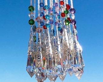 Crystal Prism Suncatcher - Rear View Mirror Car Charm - 40mm - You Choose Color