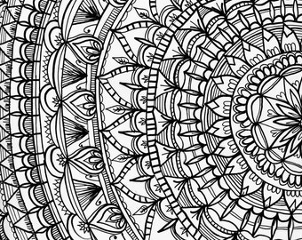Black and White Mandala Art Print | Mandala Art | Black and White Wall Art Print | Bohemian Mandala Decor | Bohemian Wall Art | Boho Decor