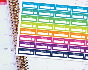 Planner Stickers Erin Condren Life Planner (ECLP) - 40 Meeting Stickers (#6001)