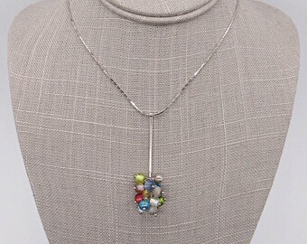 Antica Murrina of Italy sterling silver modernist Murano Glass signed pendant necklace