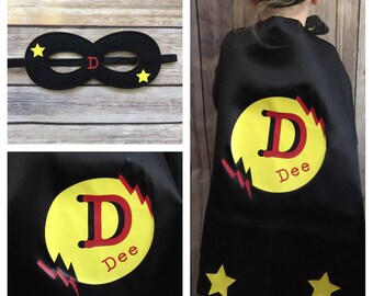 Kids Superhero Costume w mask , Superhero Cape, kids Superhero Cape, Childrens Cape, Custom Superhero Costume,Personalized Kid's Superhero