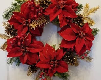 Christmas wreath/ winter wreath/ front door wreath ready/door wreath/ holiday wreath