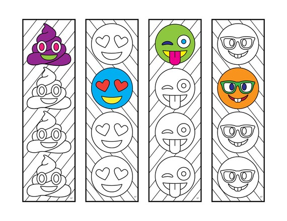 free download book coloring full version Bookmarks Zentangle Page PDF Emoji Coloring