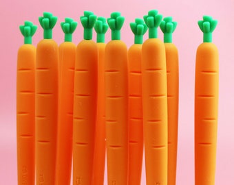Kawaii Carrot Mechanical Pencil ~ Cute Soft Silicone Vegetable Automatic Pencil, Planner Accessories, Writing Drawing School Office Supplies