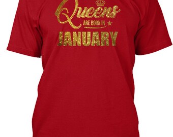 Queens Are Born In January Bday Gifts Hanes Tagless Tee Tshirt
