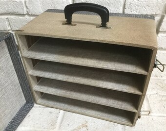 Vintage suitcase display shelves prop