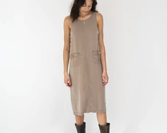 Vintage Talbots Dress - Jumper, Thrift, Beige, Oversized