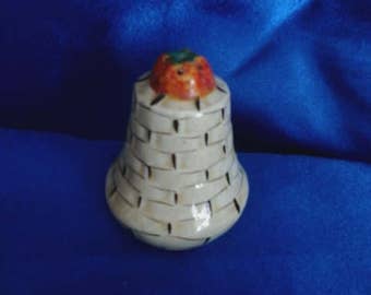 Salt Pot Weaved Basket Pattern with a Tomatoe on Top
