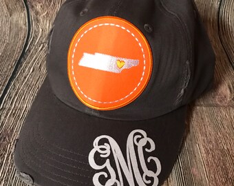Tennessee distorted hat woth monogram