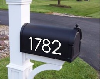 Custom Mailbox Numbers, Modern Mailbox Decals, Mailbox Stickers, Modern House Numbers, Numbers for Mailbox - Up To 5 Numbers/Digits
