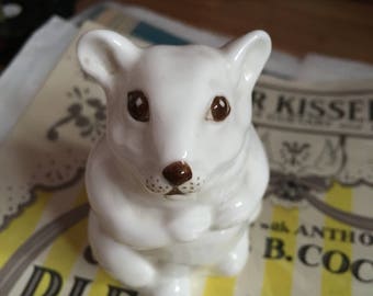 Coalport bone china white hamster figure