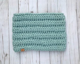 Chunky Robin's Egg Blue Cowl - The Jackie