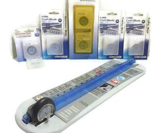 Bidex Carl Rotary Trimmer With Seven Extra Blades | Carl Paper Trimmer Cutter With NIP Decorative Blades