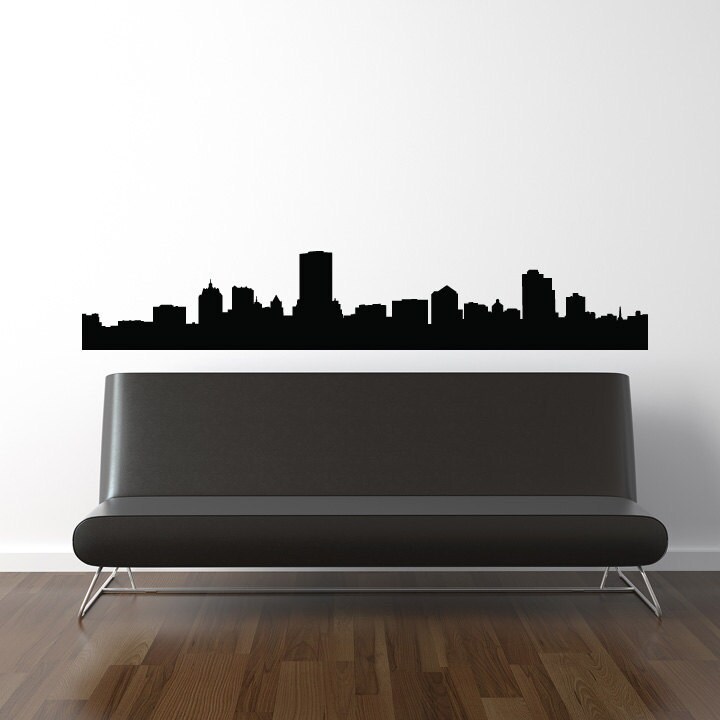 Milwaukee Skyline Wall Decal Vinyl Sticker Wisconsin