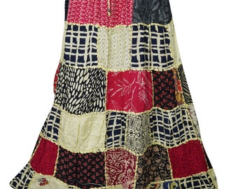 Boho Medley Vintage Patchwork Dori Skirt Printed A-Line Summer Fashion Gypsy Skirts