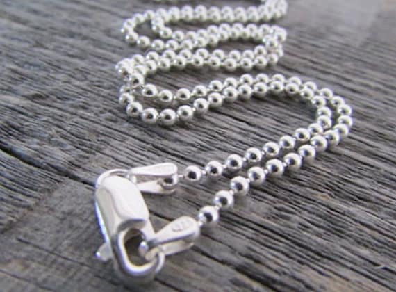 Sterling Silver Dog Tag Chain 36 Inch Chain 2mm Chain