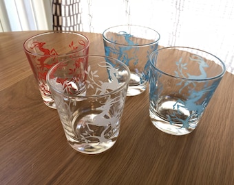 set of 4 Gazelle Glasses, Federal Glass