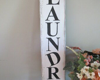Rustic Wood Sign, Laundry Room Sign, Wood Laundry Sign, Rustic Laundry Sign, Black, White
