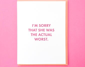 Break Up Card. Divorce Card. Break Up Card for Him. Divorce Card for Her. Divorce Card for Him. Break Up Card for Her. She's The Worst