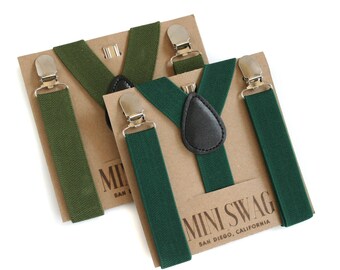 Green Suspenders, Toddler Suspenders, Kids Suspenders, Wedding Suspenders, Boys Suspenders, Baby Suspenders, Ring Bearer Outfit, Page Boy