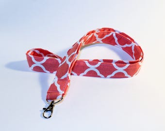 Coral Lanyard. Gift Idea ID holder Key Holder