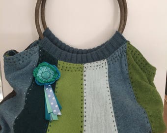 Vintage bag from felted wool