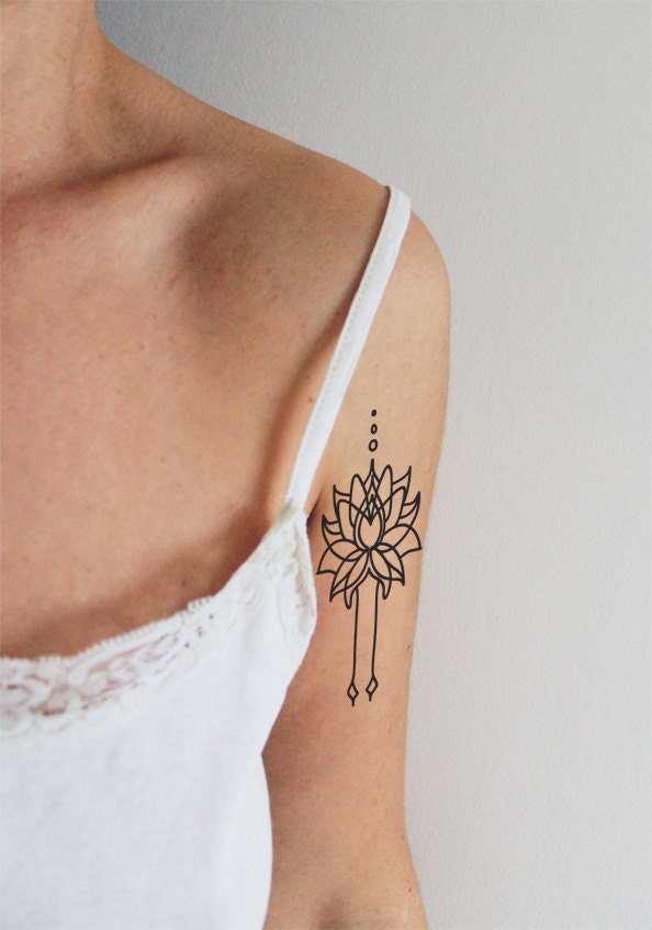 Set de tatouage temporaire de lotus / tatouage temporaire boho